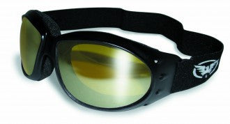 Riding Glasses - Eliminator Style Riding Glasses with Yellow Tint Mirror Lenses > Part #GL-ELIM-YMIRR