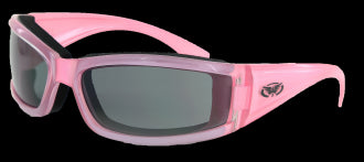 Riding Glasses - Fight Back 2 CF SM A/F Style Riding Glasses with Light Pink Frame > Part #GL-FIGHT-2-LIGHT