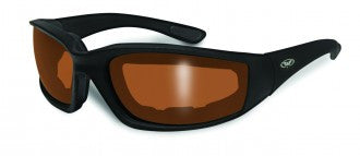 Riding Glasses - Kickback Style Riding Glasses with Driving Mirror Lenses and Black Frames > Part #GL-KICK-DRIVE